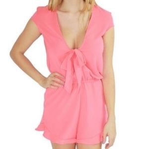 Anthropologie 5TWO3 Valencia V-Neck Ruffle Romper